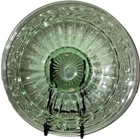 Vintage Vaseline Uranium Glass Plate Green Depression Glass UV Reactive Glow 10"