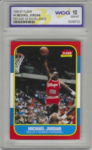 Michael Jordan 1996-1997 Fleer Decade Of Excellence Rookie Card WCG GEM MINT 10