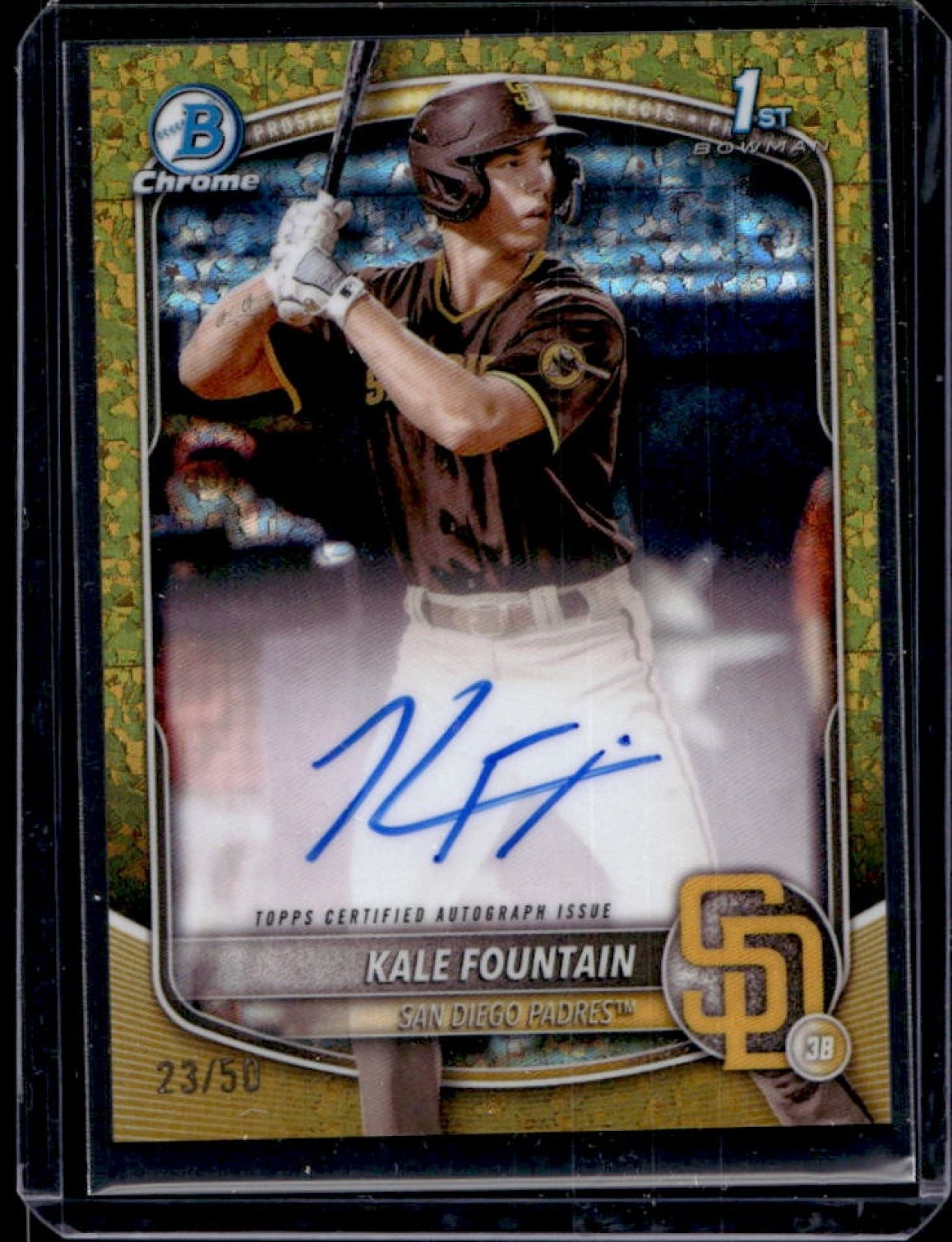 2025 Bowman Chrome Kale Fountain Auto Gold Mini Diamonds Refractor 1st #23/50