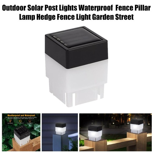 1X Solar Pillar Lamp Waterproof Outdoor Post Cap Light LED Fence Street Lighting