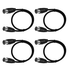 4pcs 1m/3ft MIDI Cable 5-pin Male to Male Efficient Transmission Audio Studio