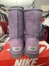 UGG Purple Suede Mid-Calf Bootie Girls Solid Pattern Boot Girls' Shoes