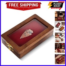 1 Pcs Arrowhead Display Case American Small Arrowhead Display Box, Wood Shado...
