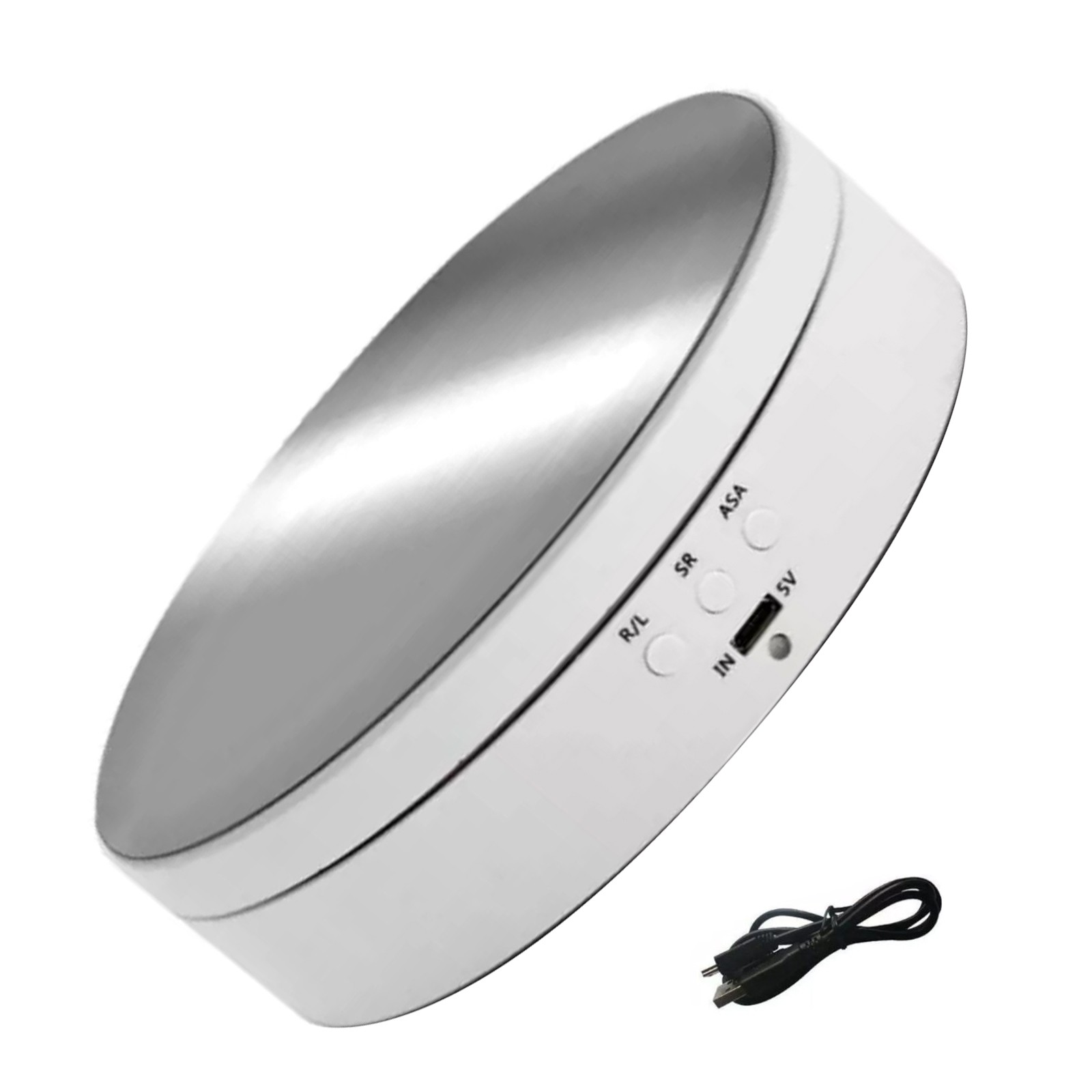 1Pc 5V Rechargeable 360° Rotating Jewelry Display Stand for Photography