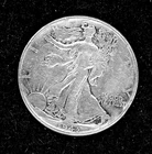 1943 Walking Liberty, silver Half-dollar, circulated, ungraded