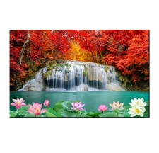 Forest Waterfalls Lotus Landscape Home Decor Wall Art Posters Prints Painting 02
