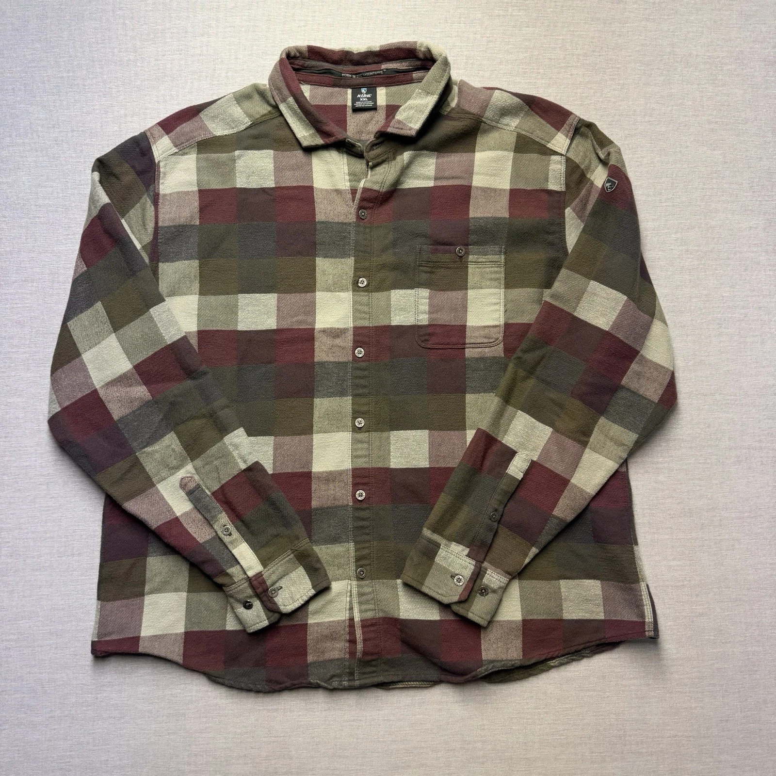Kuhl Flannel Shirt Mens XXL Plaid Long Sleeve Outdoor Hiking
