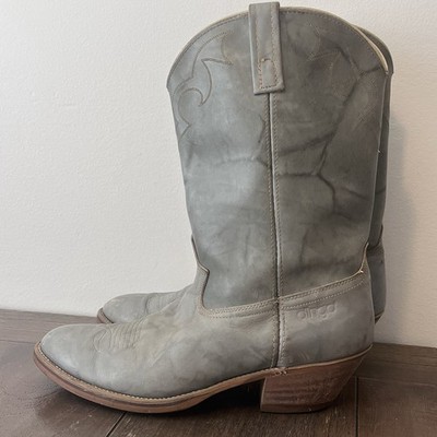Vintage Acme Dingo Grey Leather Western Cowboy Boots Mens 12  display picture 3