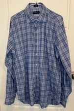 Peter Millar Collection Shirt Winter Soft Twill Mens XL Cotton Lightweight Plaid