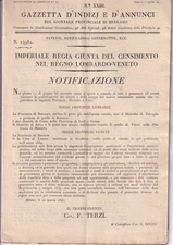 XX546-L..VEN.NOTIFIC. ON THE CENSUS OF LAND REGISTERS IN THE LOMBARD PROVINCES / VENETE 1841