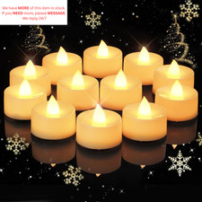 12 Pack Battery Operated Tea Lights 12 Pcs, Ivory