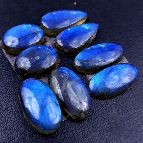 Lote de 4 pares de piedras preciosas lisas de labradorita natural de 64 quilates 25x10 16x12 mm #R-13113 - Imagen 5 de 9