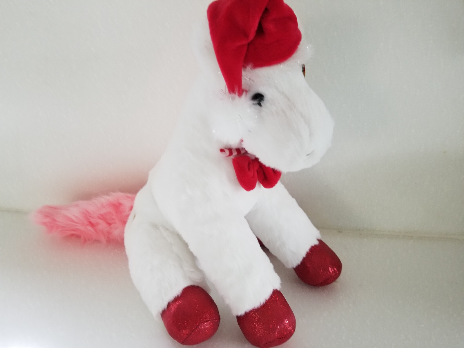 FAO Schwarz Sparklers Wear & Share 12" peluche pony con cappello di Babbo Natale rimovibile NUOVO