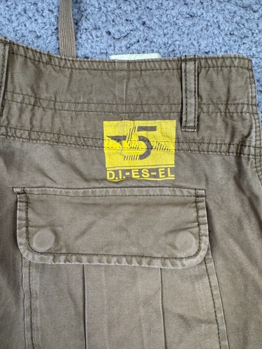 Vintage Diesel Brown Cotton Multipocket Button Fly Cargo Pants Army Men's W34x34 - Picture 6 of 14