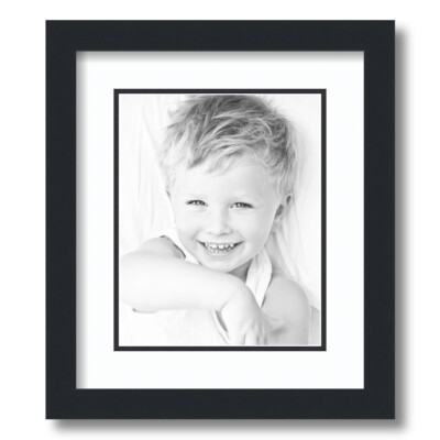 ArtToFrames Matted 12x14 Black Picture Frame with 2'' Double Mat, 8x10 Opening