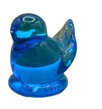 Terra Studios Blue Bird Of Happiness Art Glass Figurine USA Made Glossy Finish