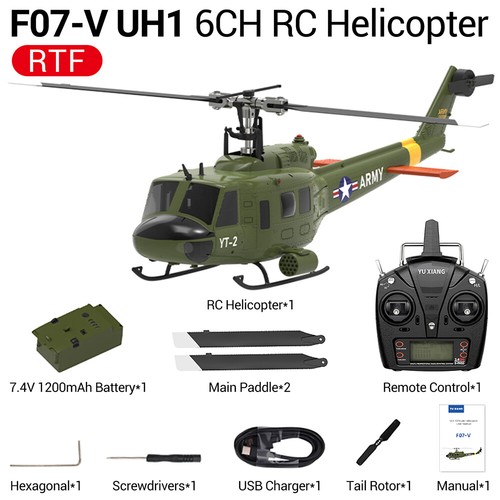 YUXIANG F07-V UH-1 Huey 6-Achsen Gyro 6CH 3D Fliegen Brushless RC Hubschrauber - Bild 23 von 24