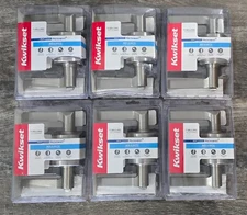 LOT of 6 NEW Kwikset Hollis Round Rose Privacy Door Lever Satin Nickel Bed/Bath