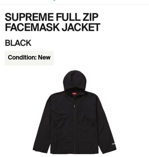 Supreme Full Zip Facemask Jacket Black Size Large