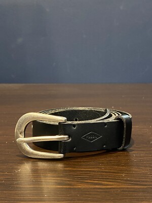 Belt Fossil Leather Studded size Large. Vintage FOSSIL Belt Black Studded Flower Leather Distressed  main image 2