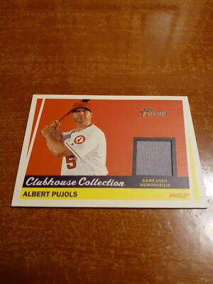 ALBERT PUJOLS 2016 TOPPS HERITAGE CLUBHOUSE COLLECTION GAME USED JERSEY