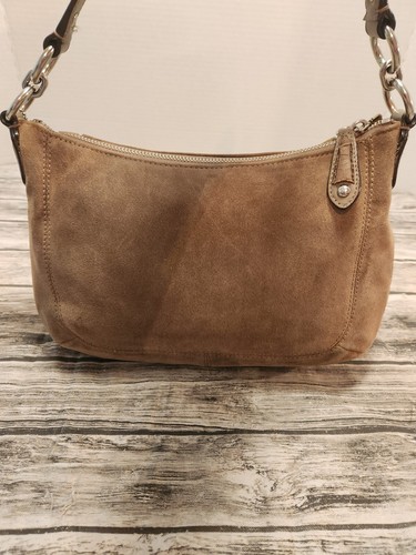 Coach Campbell Suede Belle Carryall Shoulder Bag Casual Elegant Taupe - Picture 7 of 16