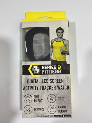 Series 8 Fitness Digital LCD Screen Action Tracker Watch - New
