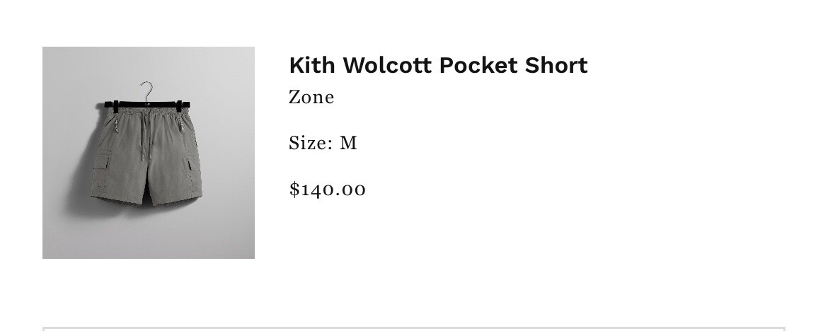 ちょっちゃん　KITH ウォルコット　ポケットショーツ　プレステージ Kith Wolcott Pocket Short Short Zone size medium | eBay