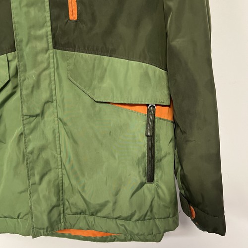 Lands End Kids Boys Jacket w/ Hood Green & Orange M 10/12 - Picture 2 of 11