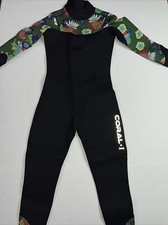 Womens/girls Hevto Coral 1 Full Body Wetsuit Black With Flowers Size XS
