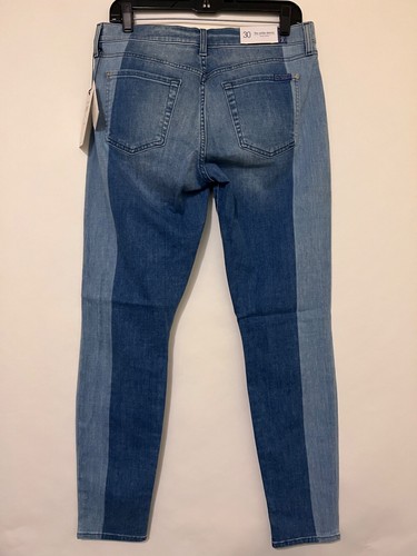 MSRP $269 7 For All Mankind 30x28 Studded Ankle Super Skinny Light Dark Jeans - Picture 4 of 9