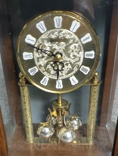 VINTAGE GOLDOME WOOD WEST GERMAN QUARTZ TABLE DESK CLOCK Working Good - Picture 2 of 12