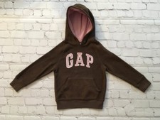 Gap Kids Brown and Pink Logo Sweatshirt with Hoodie XS 4-5 