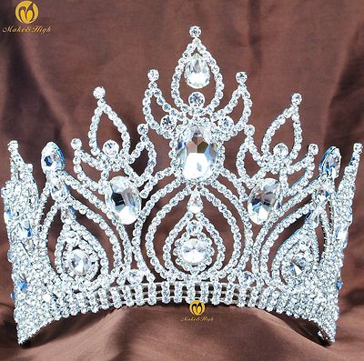 US 11cm High Large Women Rhinestone Crowns Tiaras Wedding Bridal Pageant Diadem US 11cm High Large Women Rhinestone Crowns Tiaras Wedding Bridal Pageant Diadem