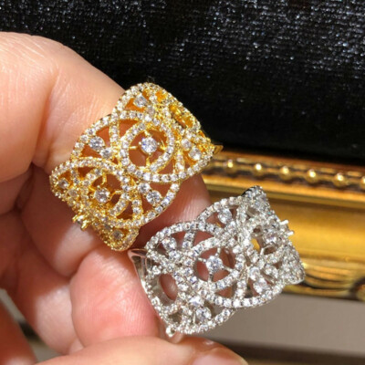 New Vintage Style Art Deco Crystal Sparkling Fashion Adjustable Ring