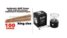 RAW Classic king Size pre rolled Cone(100PK)+rechargeable electric grinder