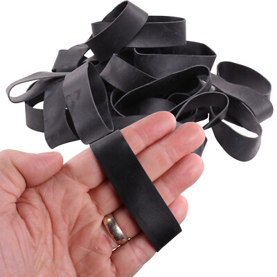 Black Extra Wide 3/4'' Fat Rubber Bands #94  .75 inch Large Made In USA Thick