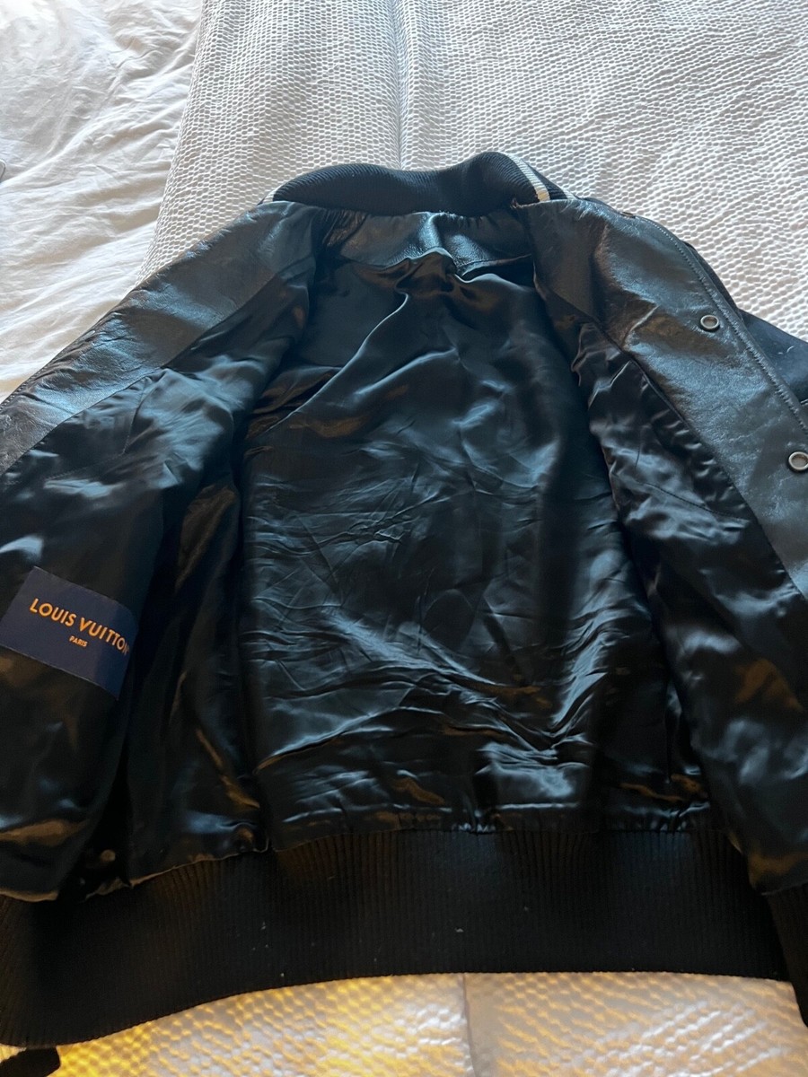 Worn 2X LV varsity blouson black jacket musical theme exclusive