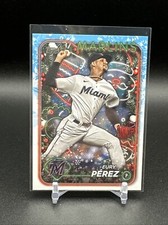 2024 Topps Holiday Eury Perez #H52 Miami Marlins Baseball Card