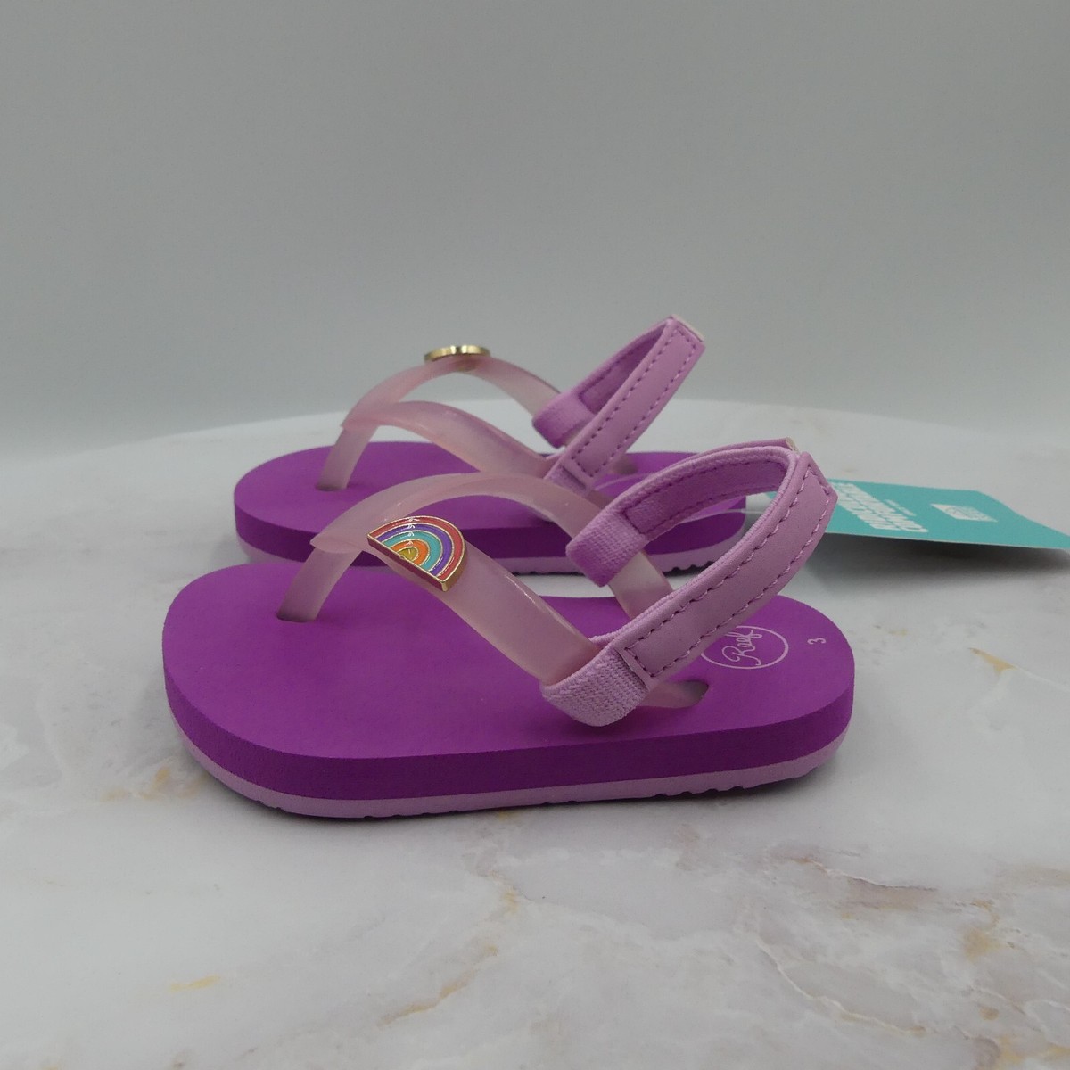 Reef Sandals Toddler Girls Purple Flip Flop Slingback Little Charming  Rainbow