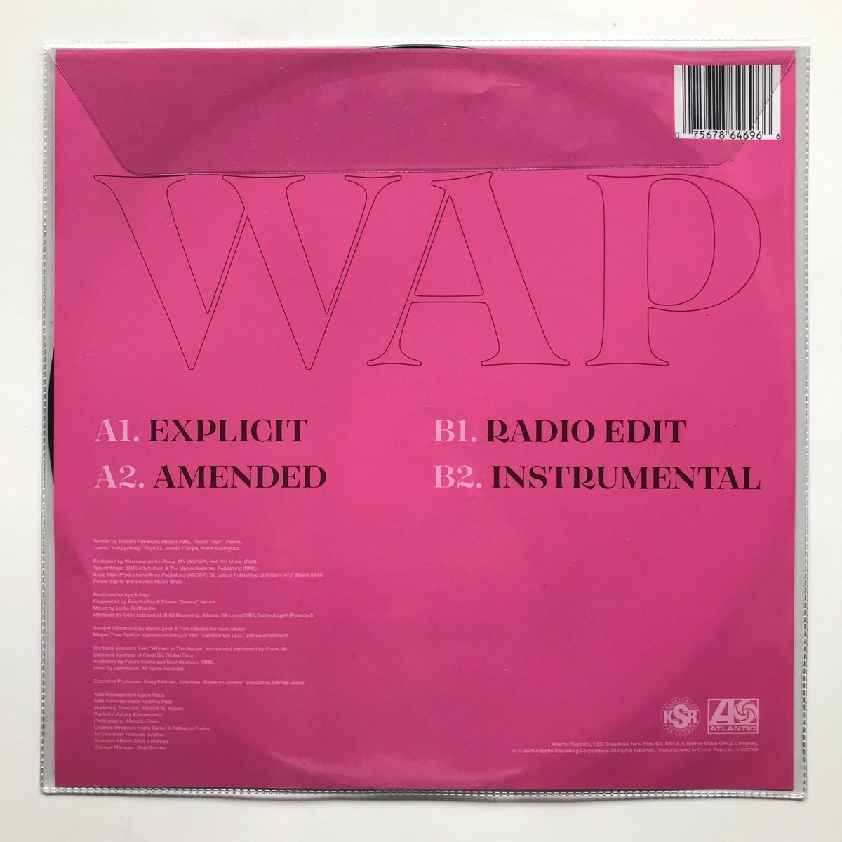 CARDI B & MEGAN THEE STALLION 'WAP' PICTURE DISC VINYL RECORD
