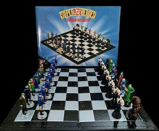 DC Superheroes Schach Chess Set (Batman + Joker) COMPLETE Rare *FREE  SHIPPING*