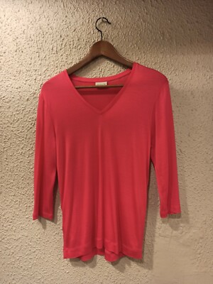 DRIES VAN NOTEN V-NECK HALF SLEEVE T-SHIRT PINK size EXTRA SMALL  NEW !!