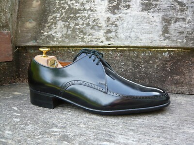 JOSEPH CHEANEY BROGUES SCHUHE VINTAGE SCHWARZ LEDER UK8,5 HERREN CHELMER