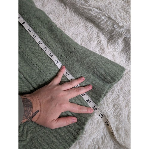 Cambridge Dry Goods strukturierte Lammwolle und Kaninchenmischung Salbei Reißverschluss Strickjacke - Bild 6 von 7