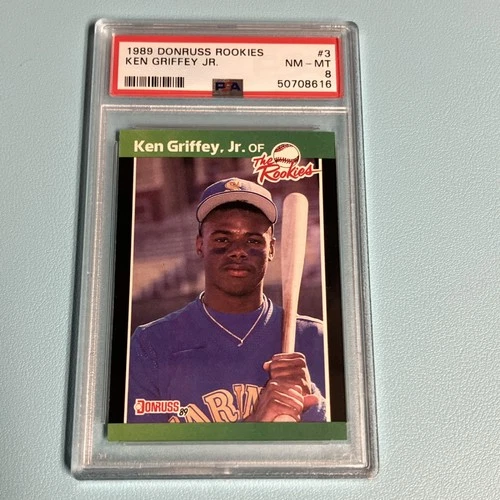 1989 Donruss The Rookies Ken Griffey Jr #3 Rookie PSA 8 Seattle Mariners