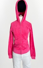Y2K Juicy Couture Terry Cloth Zip Hoodie in Hot Pink Size Medium 10484
