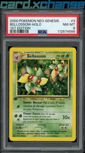 2000 Pokemon Neo Genesis 3 Bellossom Holo Rare PSA 8 Near Mint