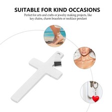 3pz Ciondolo Croce Semplice Acciaio Inox Accessori per Creazione Gioielli