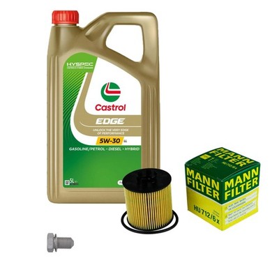 MANN-FILTER Ölfilter 5 L Castrol EDGE Titanium FST 5W-30 für Audi A3 1.4 TFSI